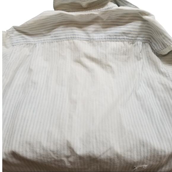 VTG GUESS Georges Marciano button Front Shirt Mens Medium Blue White stripes - Picture 8 of 12